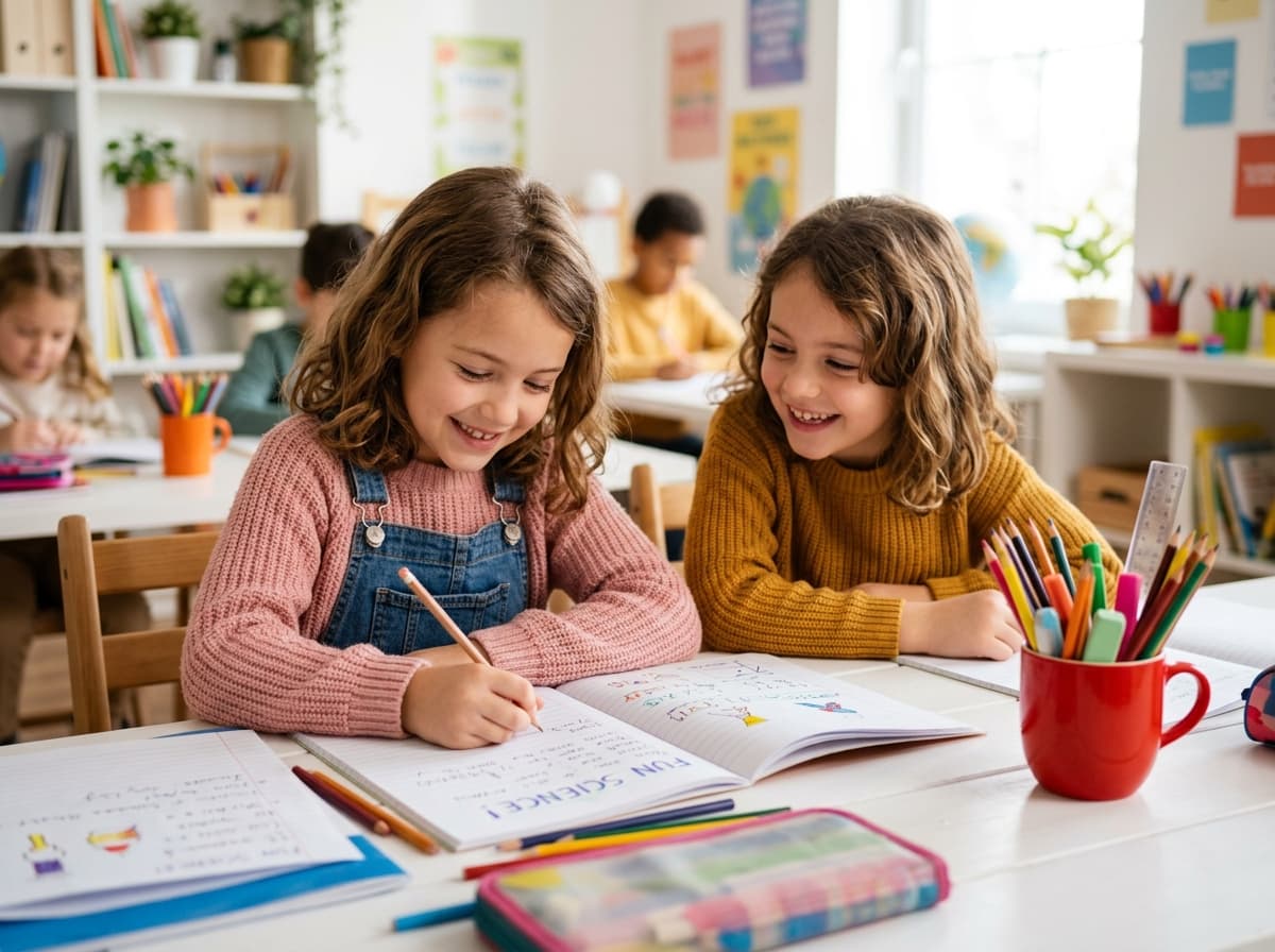 Adults learning French together