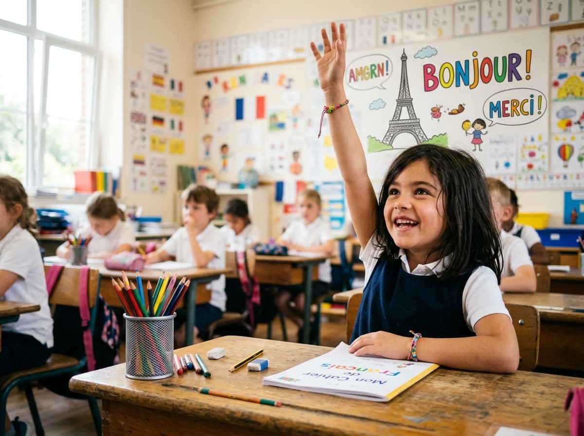Adult student in an engaging French lesson